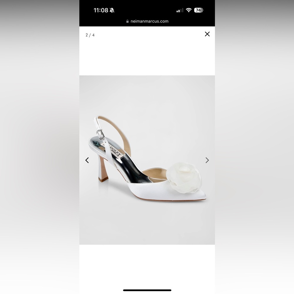 Baffled Mischka Carlise Satin Tulle Rose Slingback Pumps